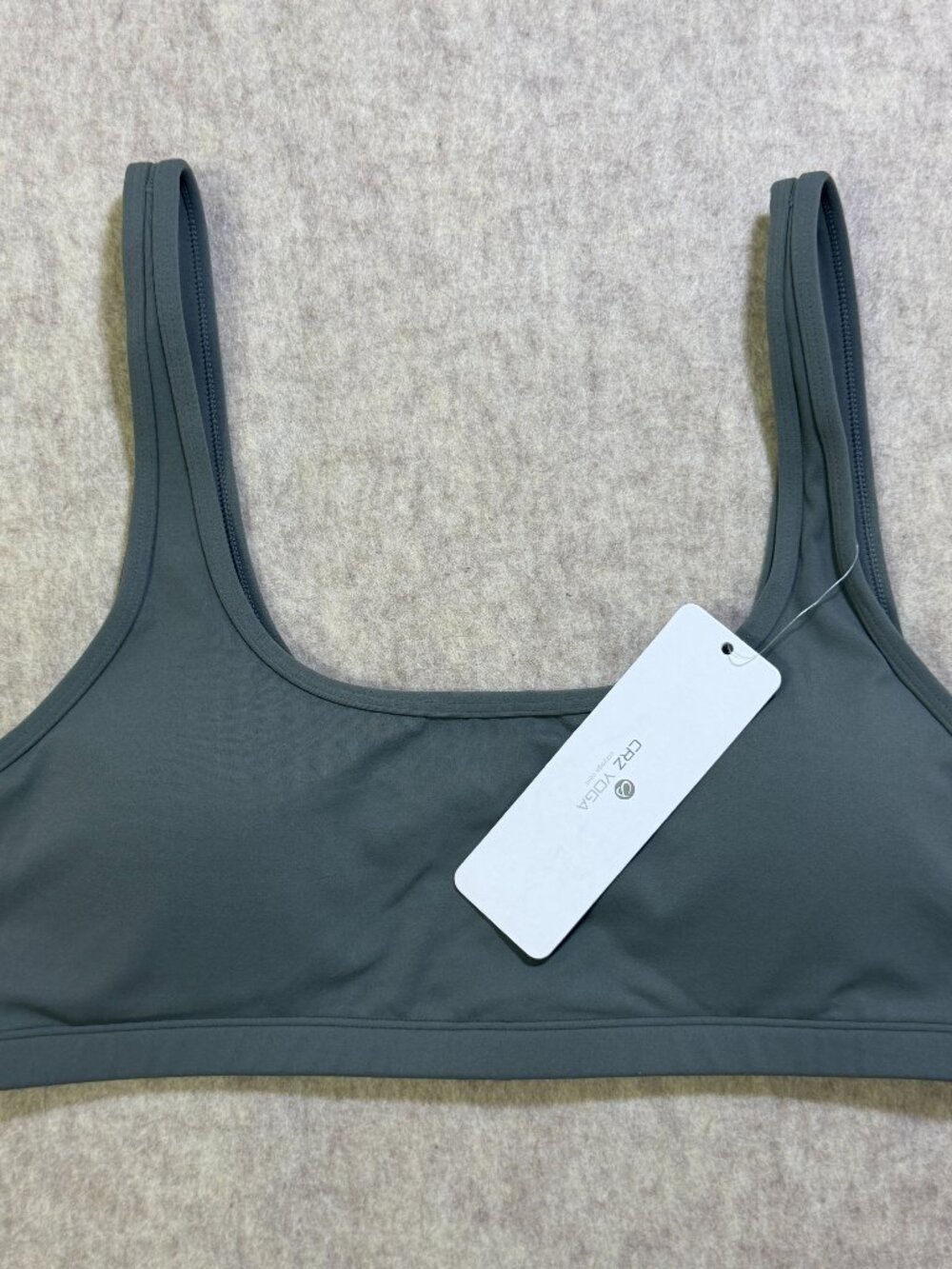 CRZ Yoga Butterluxe Scoop Neck Sports Bra Grey Sage XL NWT